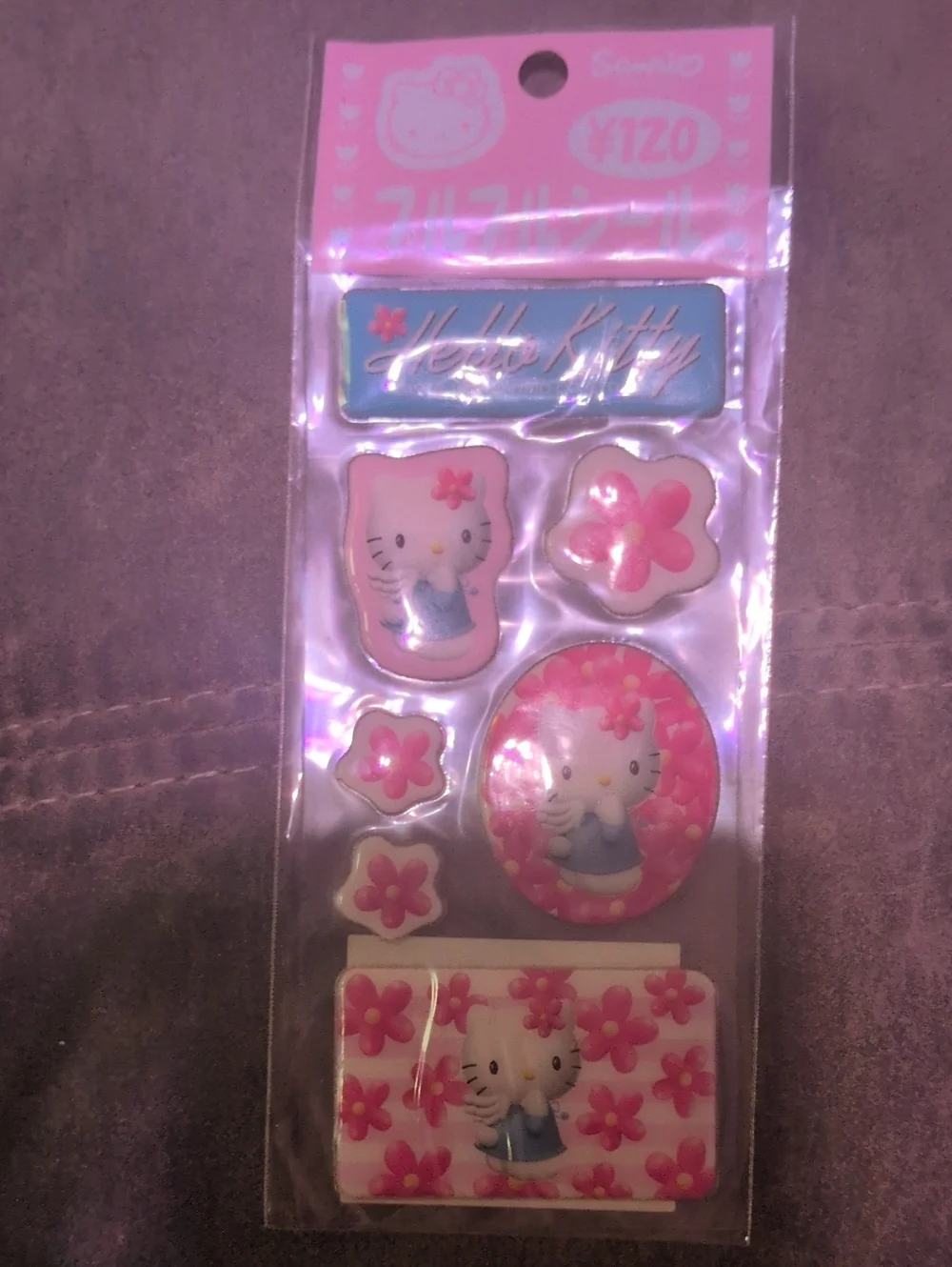 Sanrio Hello Kitty Pink Floral Puffy Sticker Pack